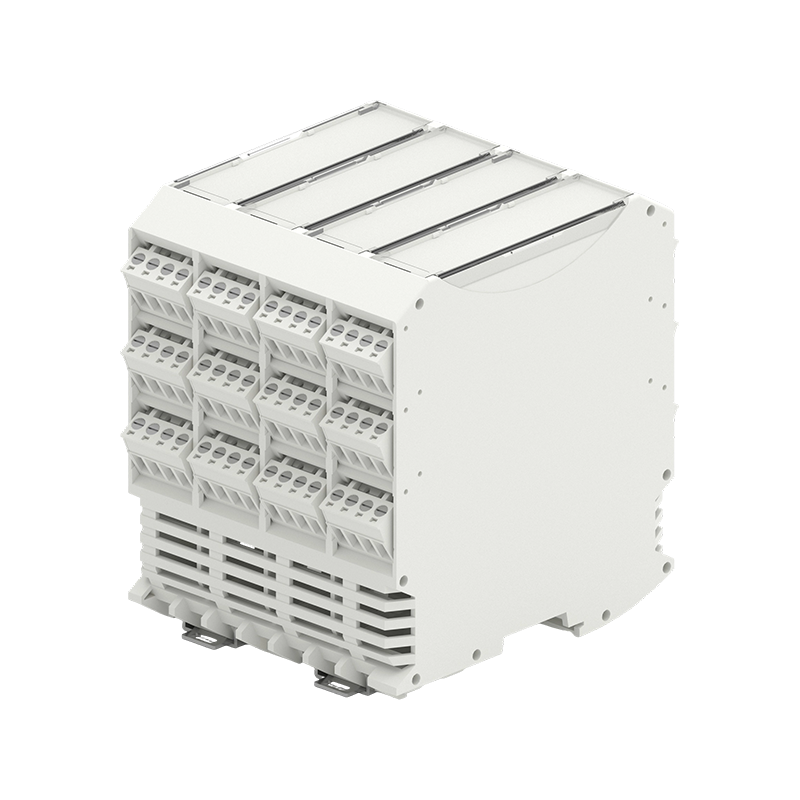 90mm DIN Rail Electronic Module Housing Enclosure with 96 Connections (Off White, Lock Type PCB Mount, IP20, with Vent)