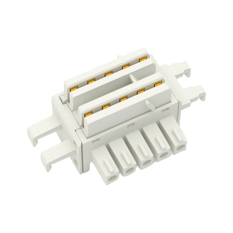 DUSB Series 12.5mm 5-Pin DIN Rail Bus Terminal (150V Rated Voltage, 3.81mm Pitch)